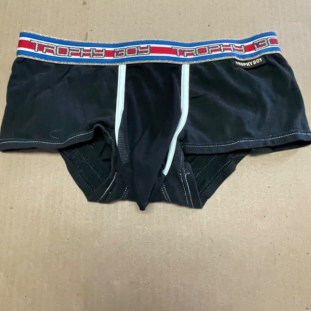 Andrew Christian Trophy Boy Black Mesh Pouch Mens Boxer Briefs Men's Small NWOT
